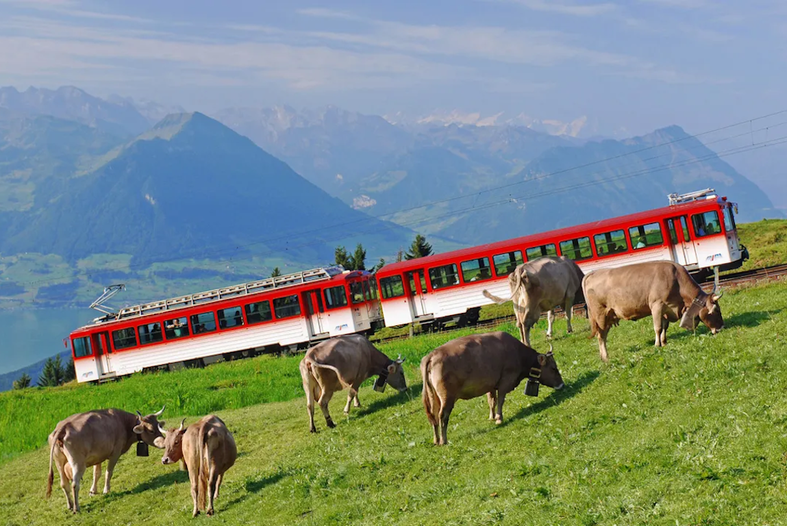 switzerland village train